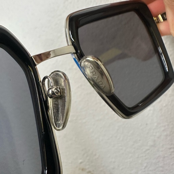 Prada Black and Silver Square Sunglasses main image 8